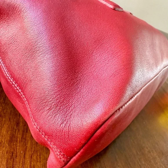 Vintage Coach Legacy Shopper Tote Glove Tanned Leather Red - Picture 10 of 16